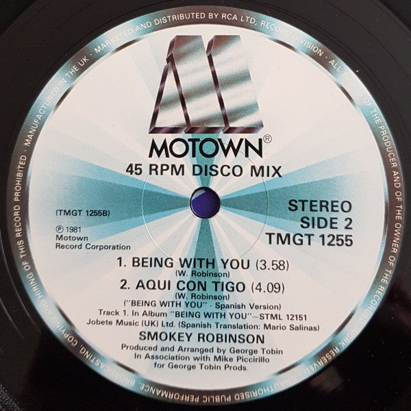 Smokey Robinson : Tell Me Tomorrow  (12", Single)