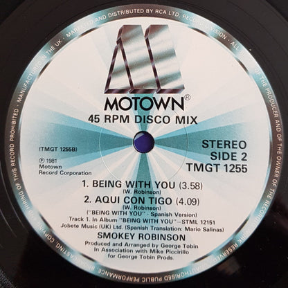 Smokey Robinson : Tell Me Tomorrow  (12", Single)