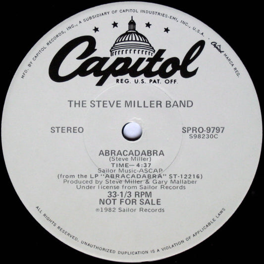 The Steve Miller Band* : Abracadabra (12", Promo)