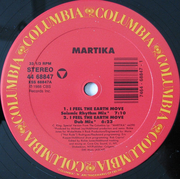 Martika : I Feel The Earth Move (12")