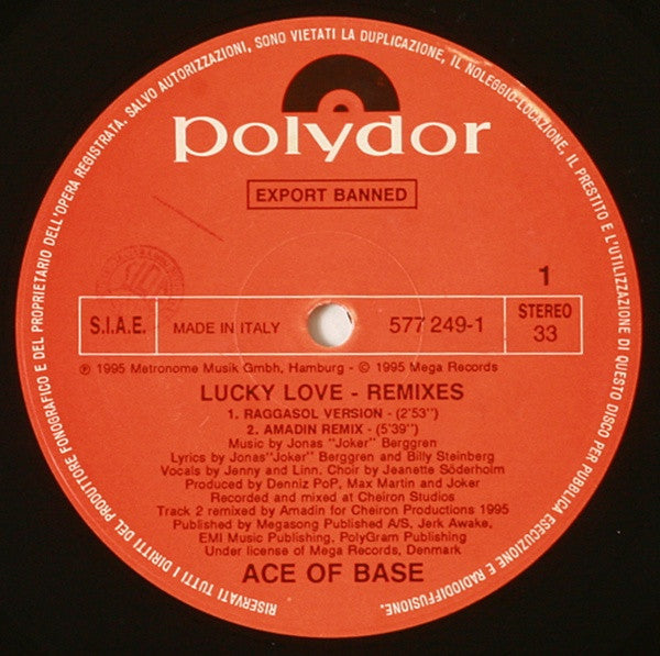 Ace Of Base : Lucky Love (Remixes) (12")