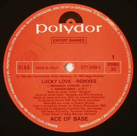 Ace Of Base : Lucky Love (Remixes) (12")