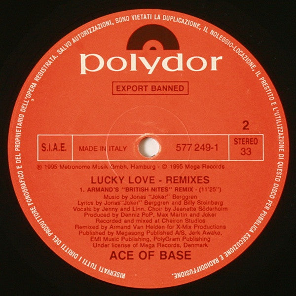 Ace Of Base : Lucky Love (Remixes) (12")