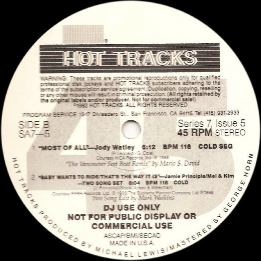Various : Hot Tracks Series 7, Issue 5 (2x12", Comp, Promo)