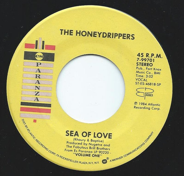 The Honeydrippers : Sea Of Love / I Get A Thrill (7", Single, SP )