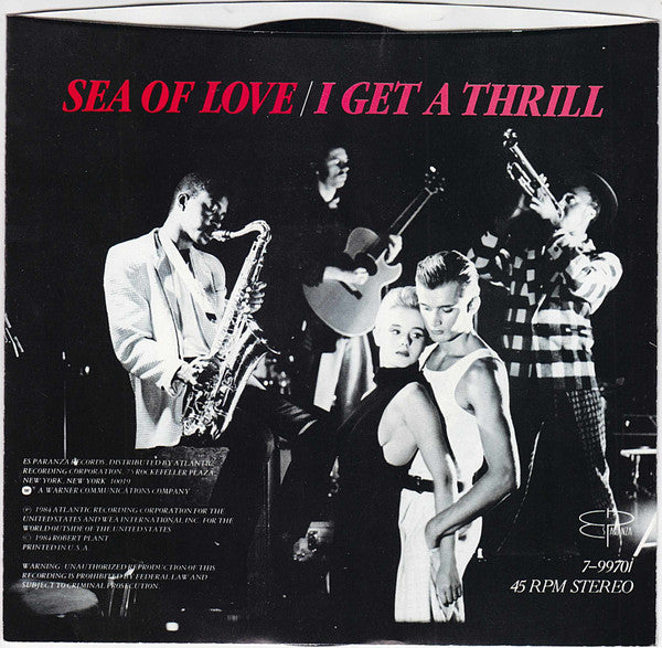 The Honeydrippers : Sea Of Love / I Get A Thrill (7", Single, SP )
