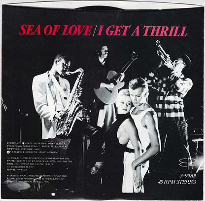 The Honeydrippers : Sea Of Love / I Get A Thrill (7", Single, SP )