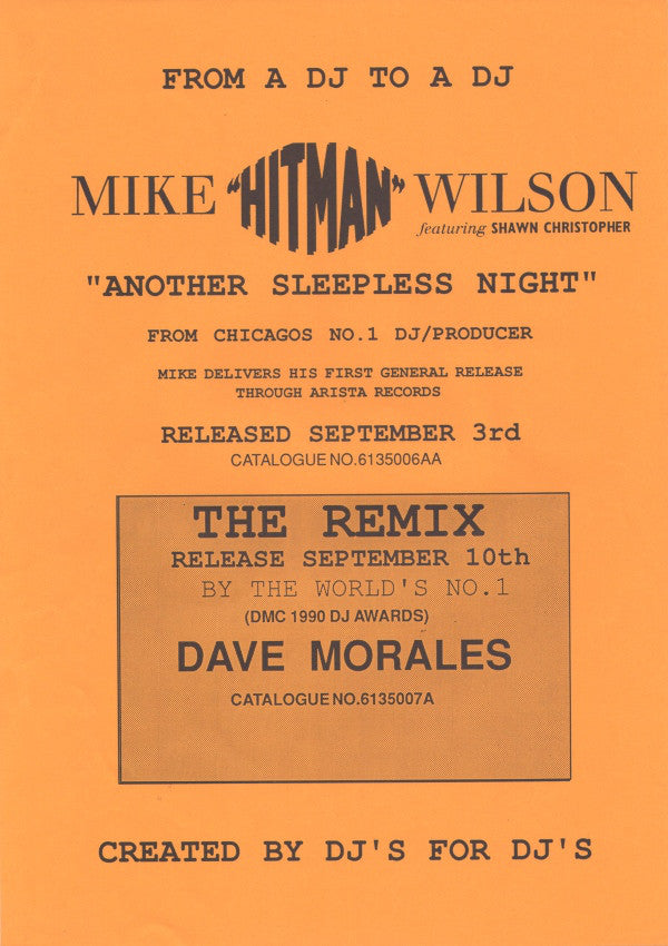 Mike "Hitman" Wilson Featuring Shawn Christopher : Another Sleepless Night (12", Single)