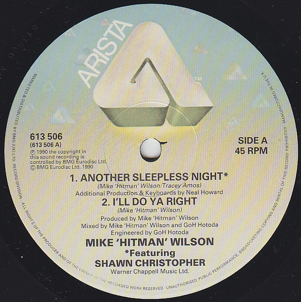 Mike "Hitman" Wilson Featuring Shawn Christopher : Another Sleepless Night (12", Single)