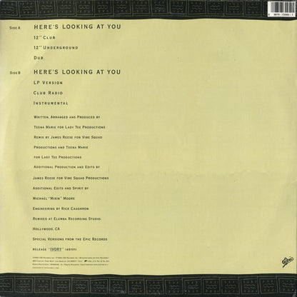 Teena Marie : Here's Looking At You (12", Single)
