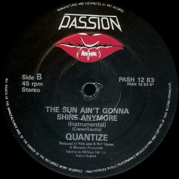 Quantize : The Sun Aint Gonna Shine Anymore (12")