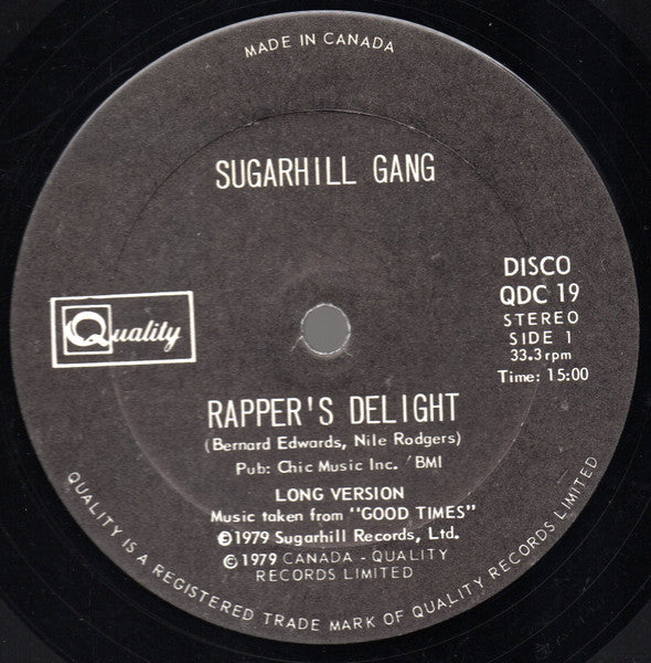 Sugarhill Gang : Rapper's Delight (12", Single, RE)