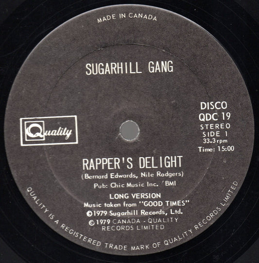 Sugarhill Gang : Rapper's Delight (12", Single, RE)