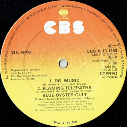 Blue Öyster Cult : Burnin' For You (12", Single)