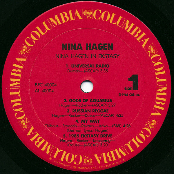 Nina Hagen : In Ekstasy (LP, Album)