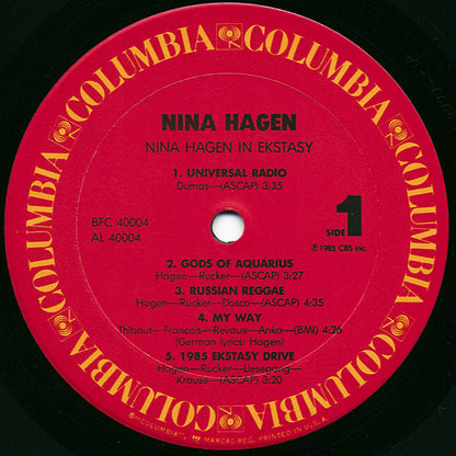 Nina Hagen : In Ekstasy (LP, Album)