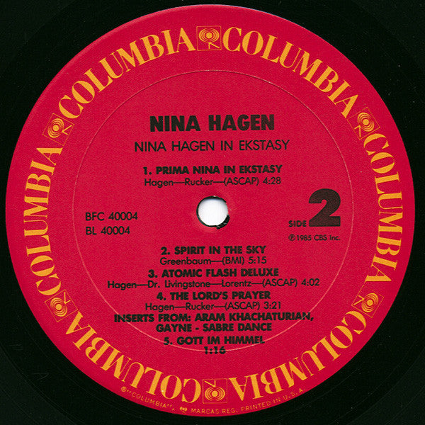 Nina Hagen : In Ekstasy (LP, Album)