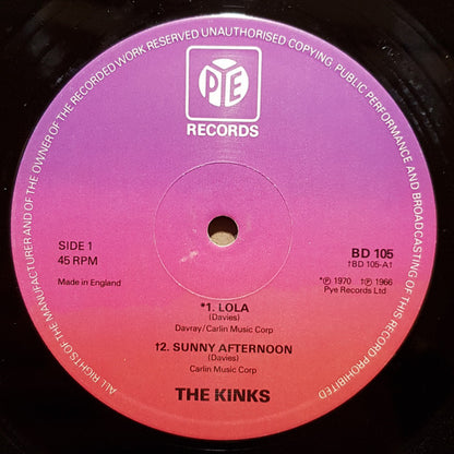 The Kinks : Lola (12", EP, Pin)
