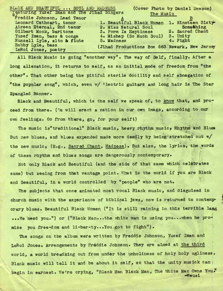 The Jihad : Black And Beautiful... Soul And Madness (LP)