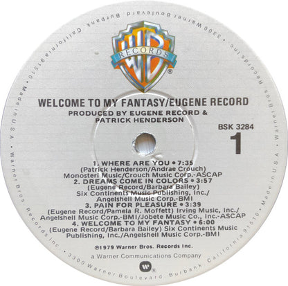 Eugene Record : Welcome To My Fantasy (LP, Album, Win)