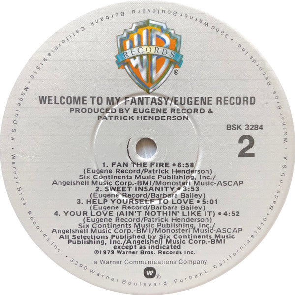Eugene Record : Welcome To My Fantasy (LP, Album, Win)