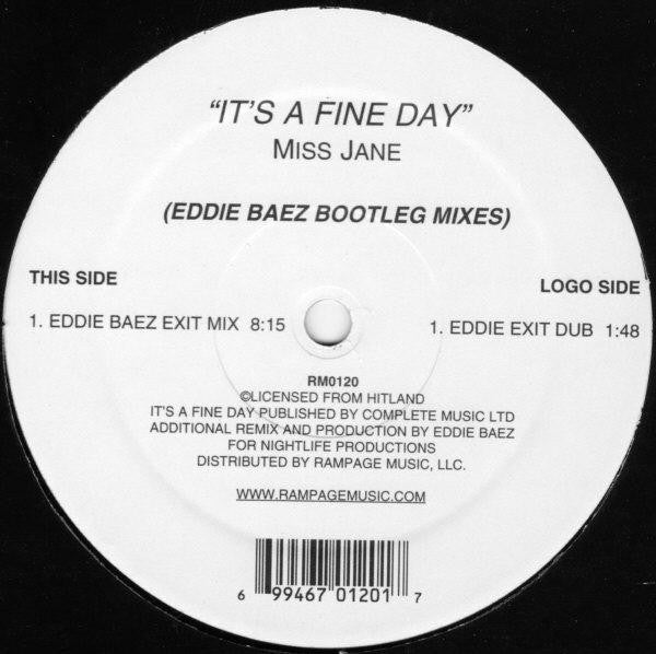 Miss Jane : It's A Fine Day (Eddie Baez Bootleg Mixes) (12")
