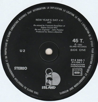 U2 : New Year's Day / Two Hearts Beat As One (12", Maxi)