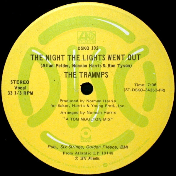 The Trammps : The Night The Lights Went Out (12", Promo)