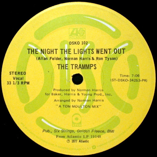 The Trammps : The Night The Lights Went Out (12", Promo)