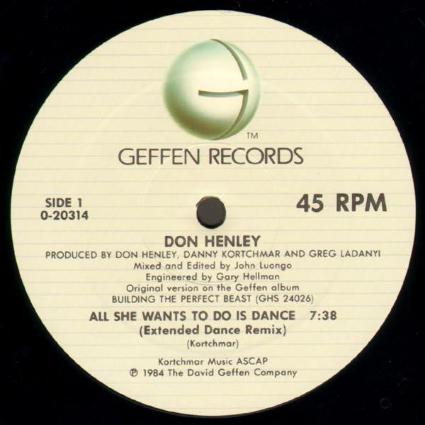Don Henley : All She Wants To Do Is Dance (12", Maxi)