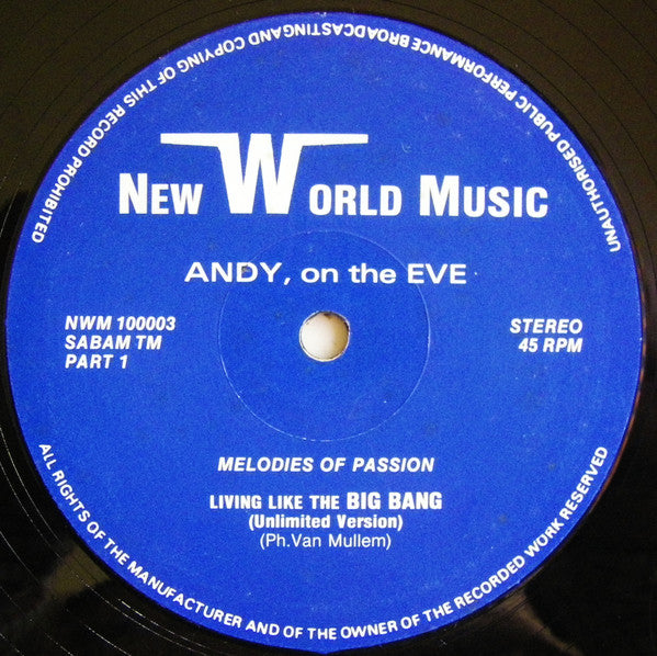Andy On The Eve : Melodies Of Passion (12")