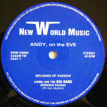 Andy On The Eve : Melodies Of Passion (12")