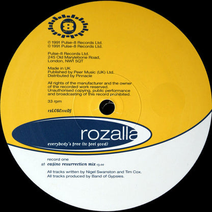 Rozalla : Everybody's Free (To Feel Good) (2x12", Promo)