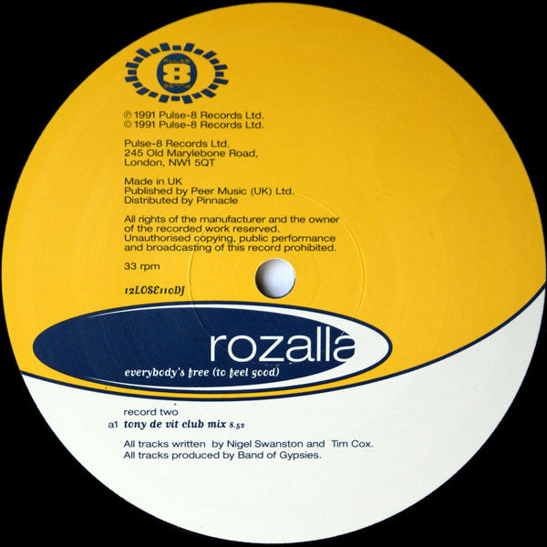 Rozalla : Everybody's Free (To Feel Good) (2x12", Promo)