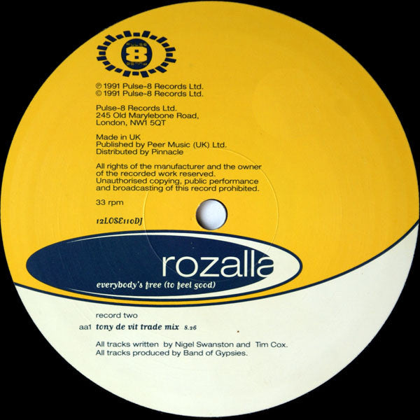 Rozalla : Everybody's Free (To Feel Good) (2x12", Promo)