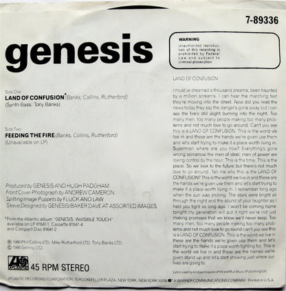 Genesis : Land Of Confusion (7", Single, Styrene, All)
