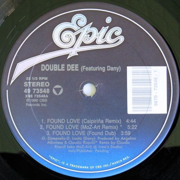 Double Dee Featuring Dany : Found Love (12")