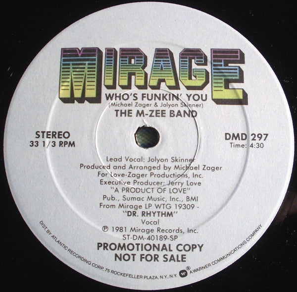 The M-Zee Band : Who's Funkin' You / Sure Shot (12", Promo, SP )