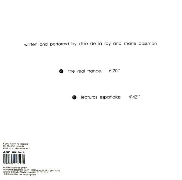 Bassman / De La Ray : The Real Trance (12", Whi)