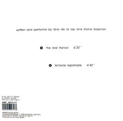 Bassman / De La Ray : The Real Trance (12", Whi)