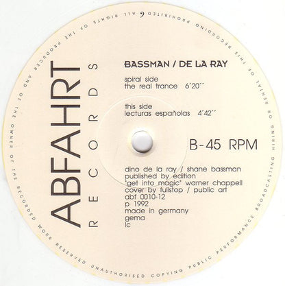 Bassman / De La Ray : The Real Trance (12", Whi)