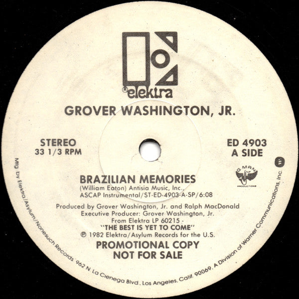 Grover Washington, Jr. : Brazilian Memories (12", Promo)