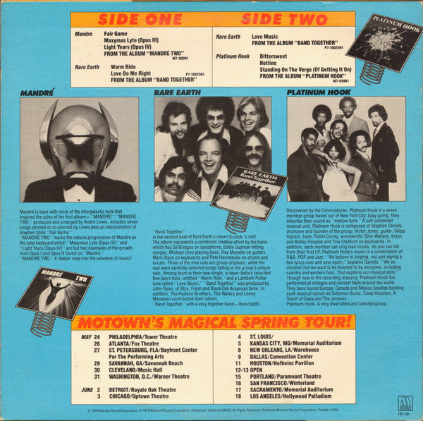 Mandré, Rare Earth & Platinum Hook : Motown's Magical Spring Tour! (LP, Comp, Promo, Smplr)