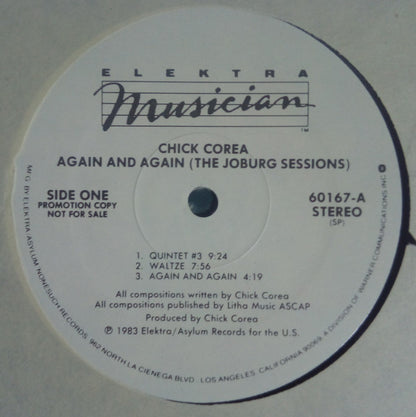 Chick Corea : Again And Again (The Joburg Sessions) (LP, Album, Promo, SP)