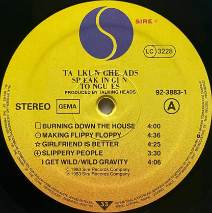 Talking Heads : Speaking In Tongues (LP, Album, RP, DMM)