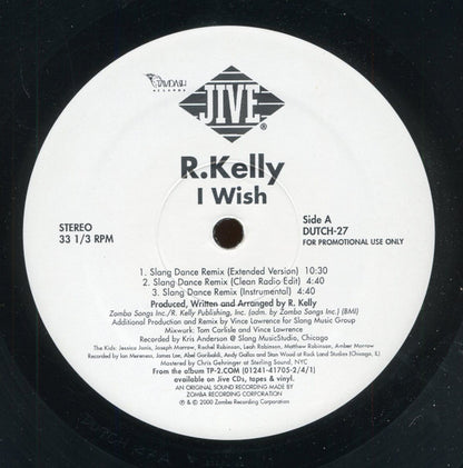 R.Kelly* : I Wish (Dance Mixes) (12", Promo)