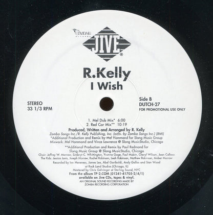 R.Kelly* : I Wish (Dance Mixes) (12", Promo)