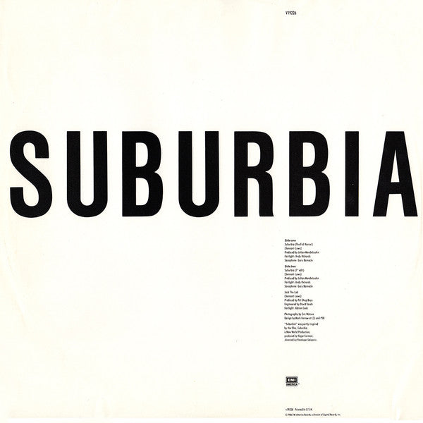 Pet Shop Boys : Suburbia (12", Spe)