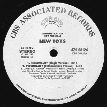 New Toys : Personality (12", Promo)