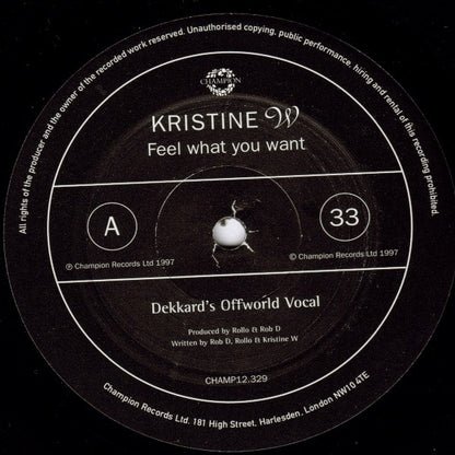 Kristine W : Feel What You Want (12")